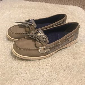 Women’s Sperry Top-Sider Grey Metallic Boat Shoe